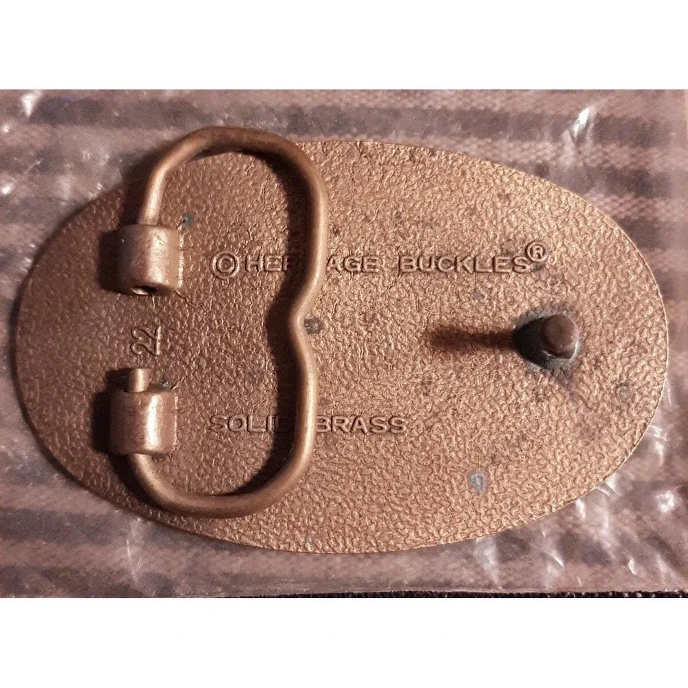 Vintage Heritage Buckles SOLID Brass Bel Air Car Belt‎ Buckle - RARE